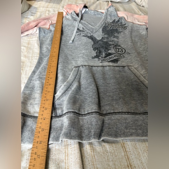 Harley Davidson women’s Bartels LA grey pink lightweight pullover hoodie large - Picture 12 of 13